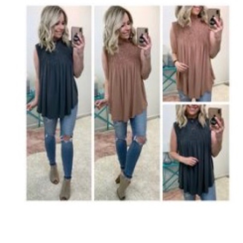 Smocked Top in Mauve